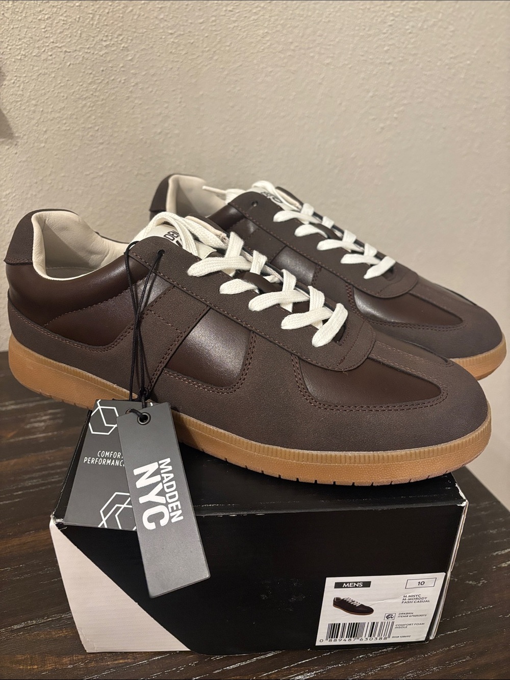 Madden NYC Men’s Brown Morddy Fashion Casual  Sneaker with Gum Sole